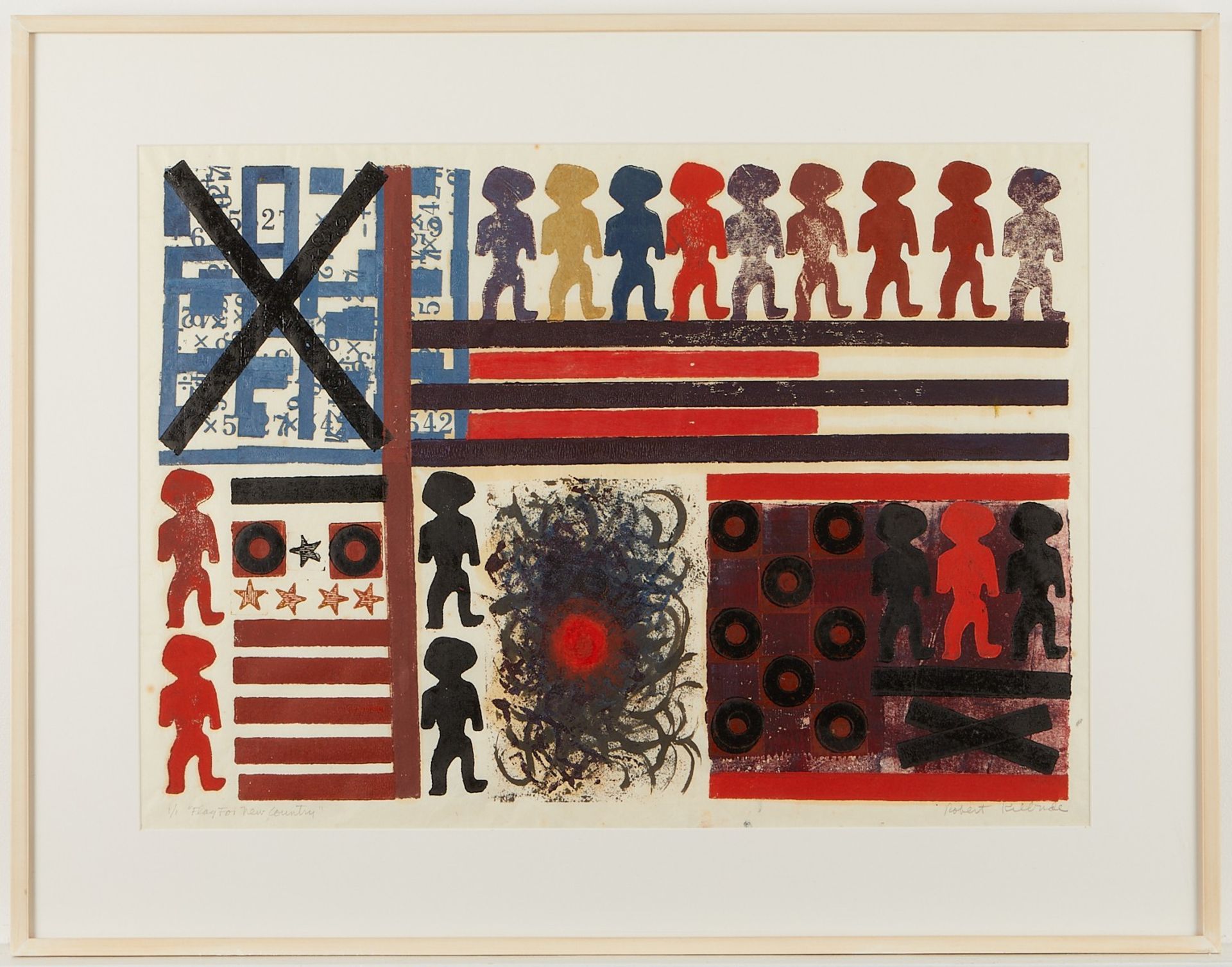 Robert Kilbride "Flag for New Country" Monoprint - Image 3 of 7