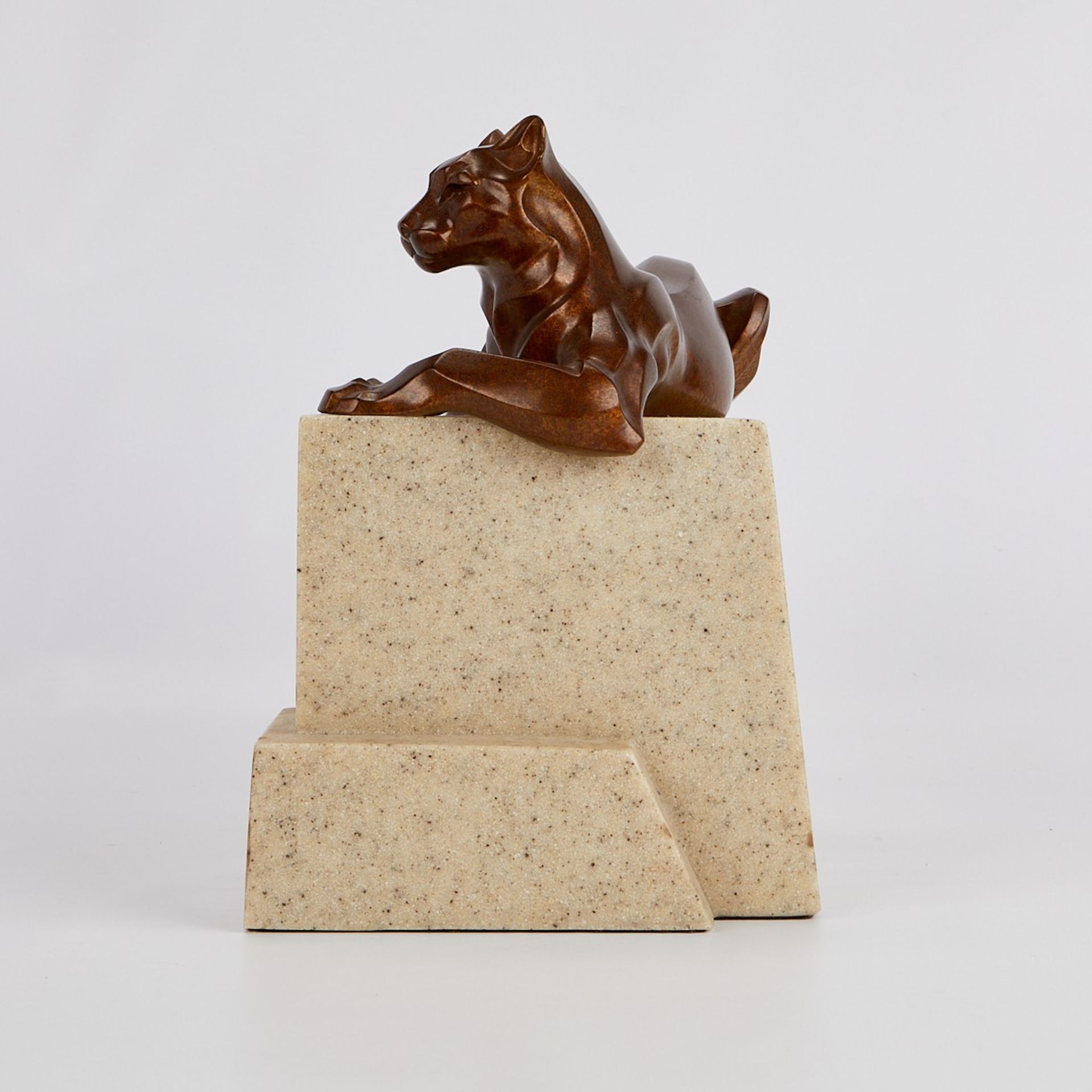 Janet Rosetta Bronze Cougar Sculpture - Image 4 of 12