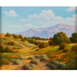 David Chapple "Canyon Poppies" Oil on Board