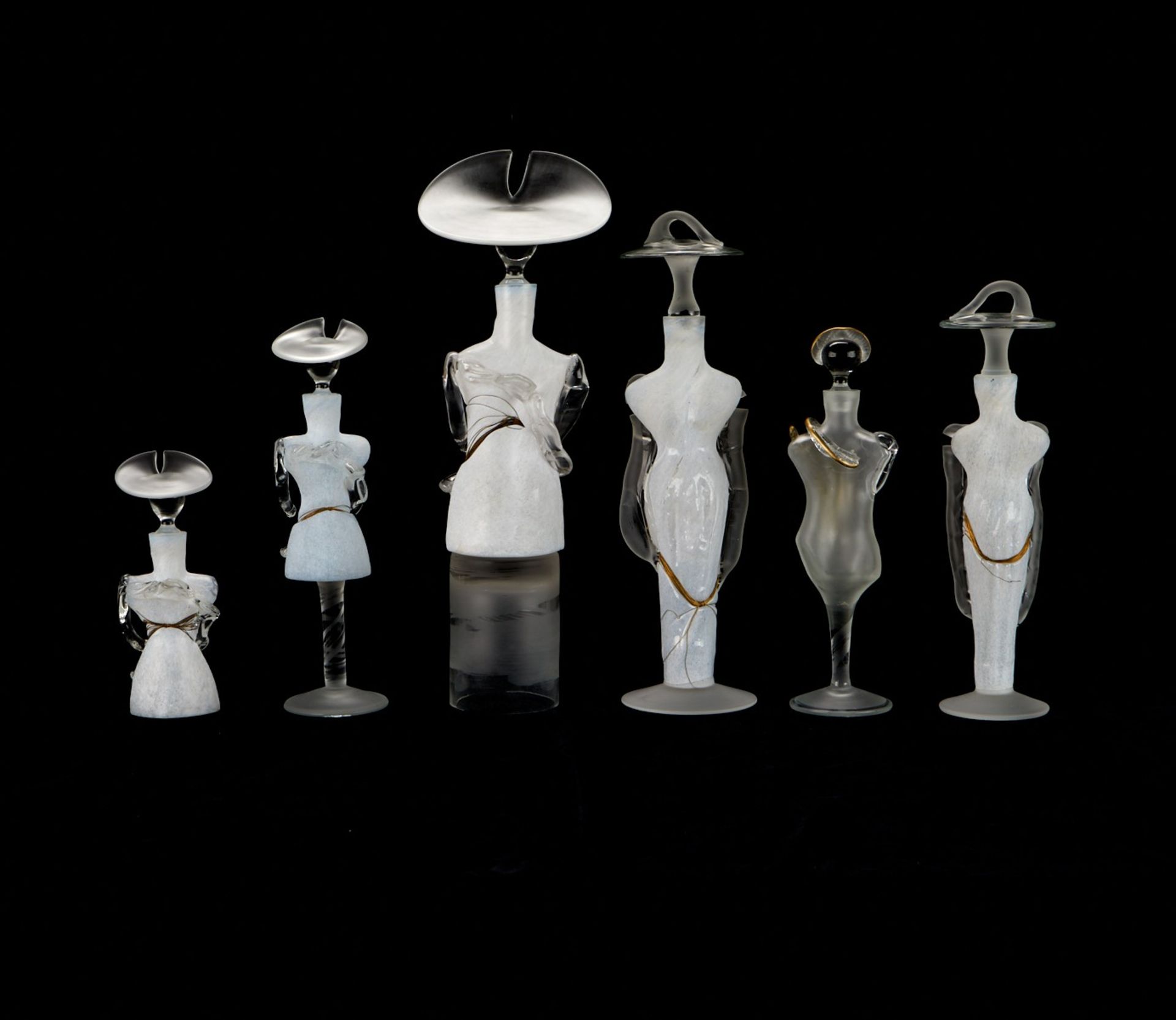 6 Figural Glass Perfume Bottles Elena Graure Manta - Image 4 of 10