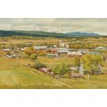 Gene Garriott Village Oil on Canvas