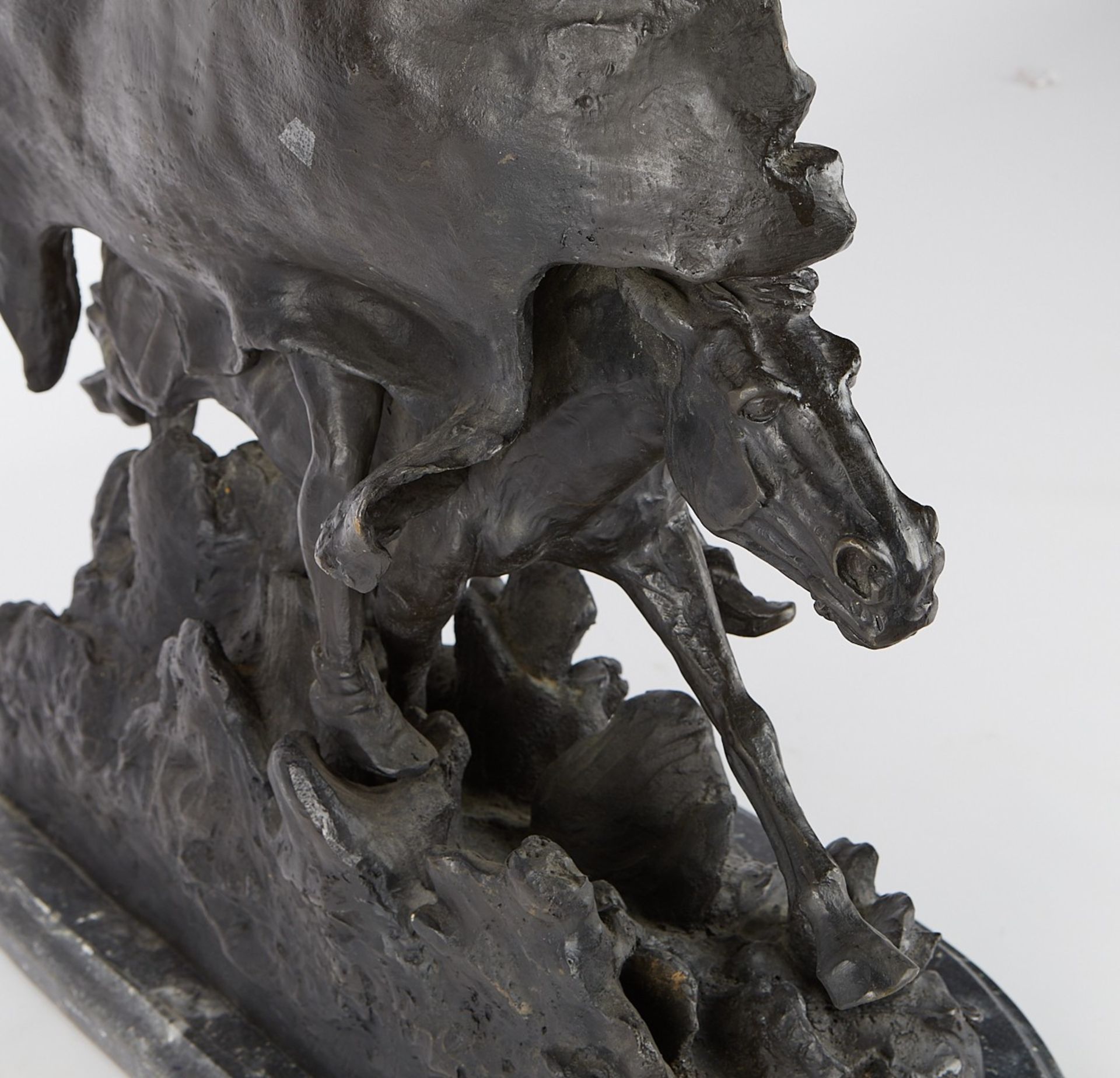 After Remington "Horse Thief" Bronze Sculpture - Image 9 of 9