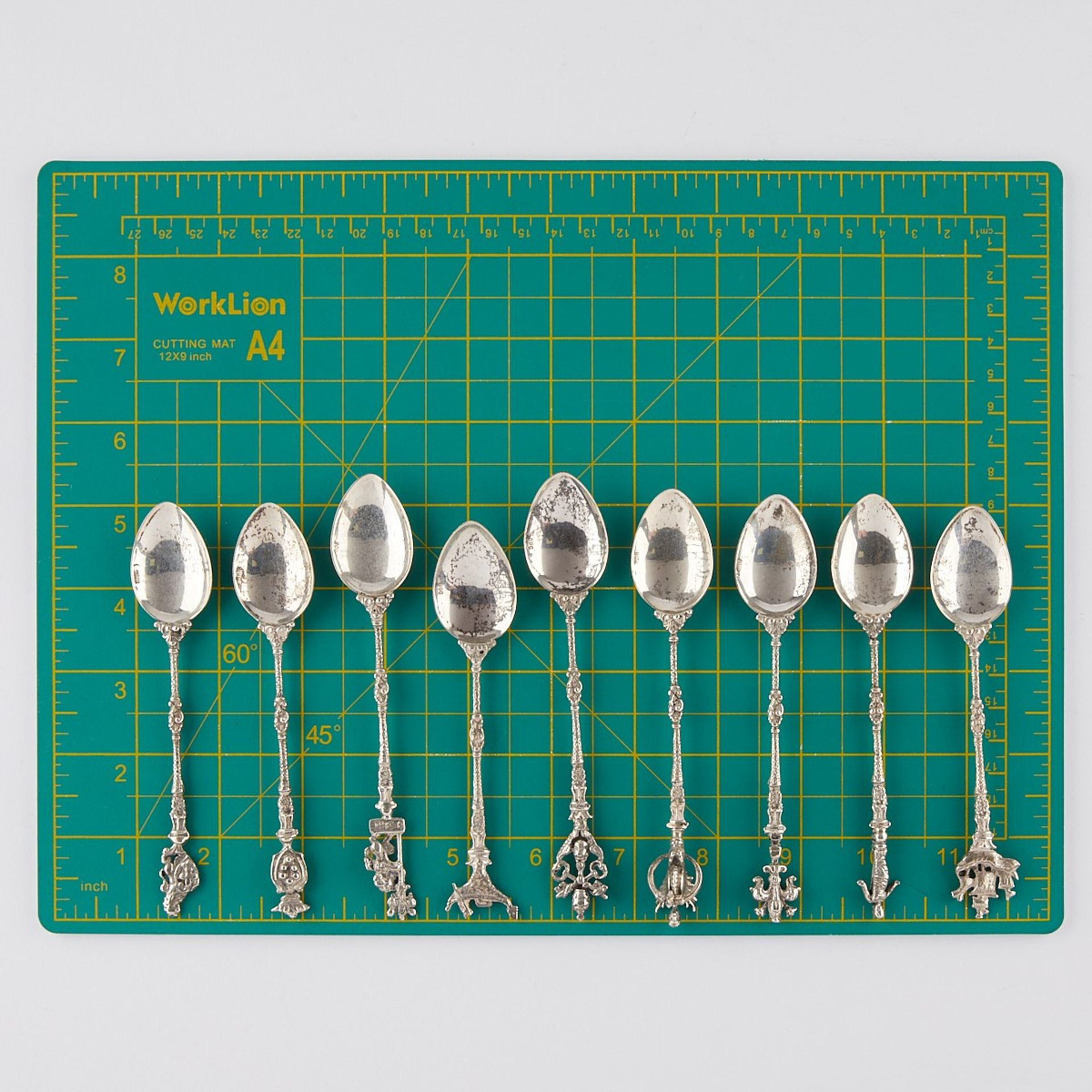 Group of 12 Italian 800 Silver Souvenir Spoons - Bild 6 aus 6