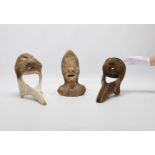 Group of 3 Large Inuit Bone Carvings