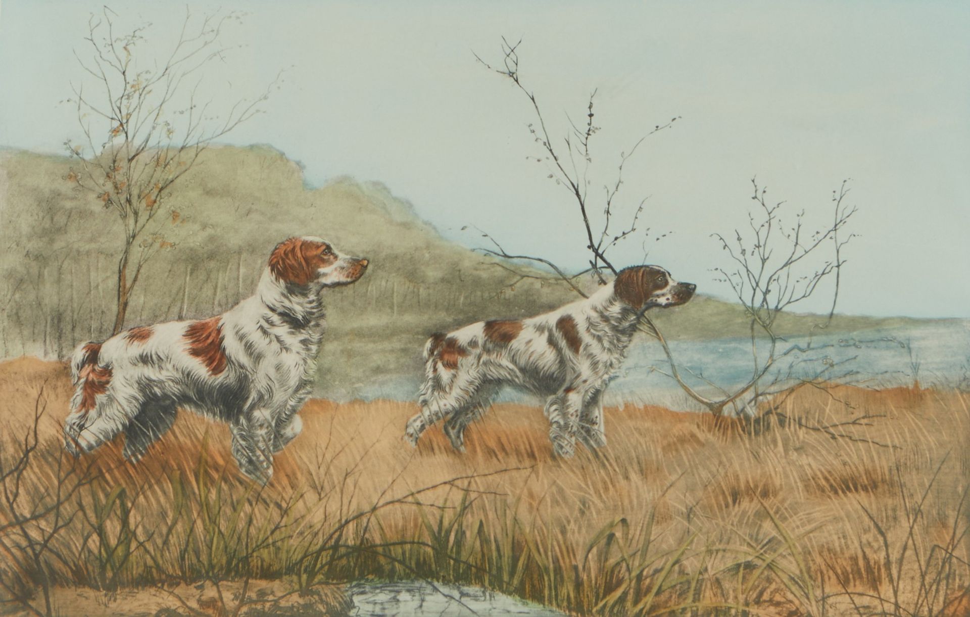 Group of 2 Leon Danchin Hunting Dog Etchings - Bild 7 aus 11