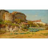 Alfred Renaudin Garden & Ruins Oil on Canvas 1898