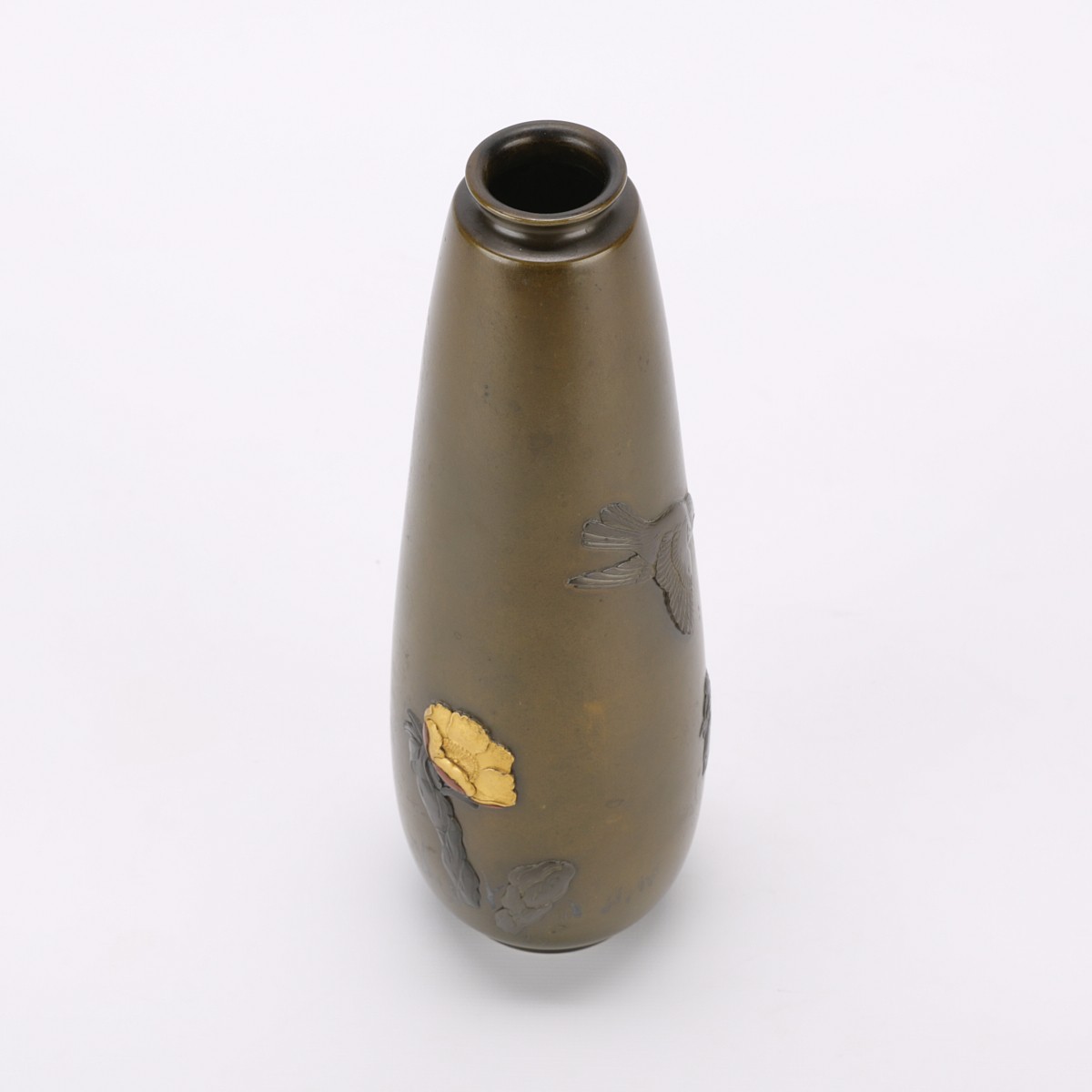 Japanese Meiji Mixed Metal Vase - Signed - Image 8 of 8