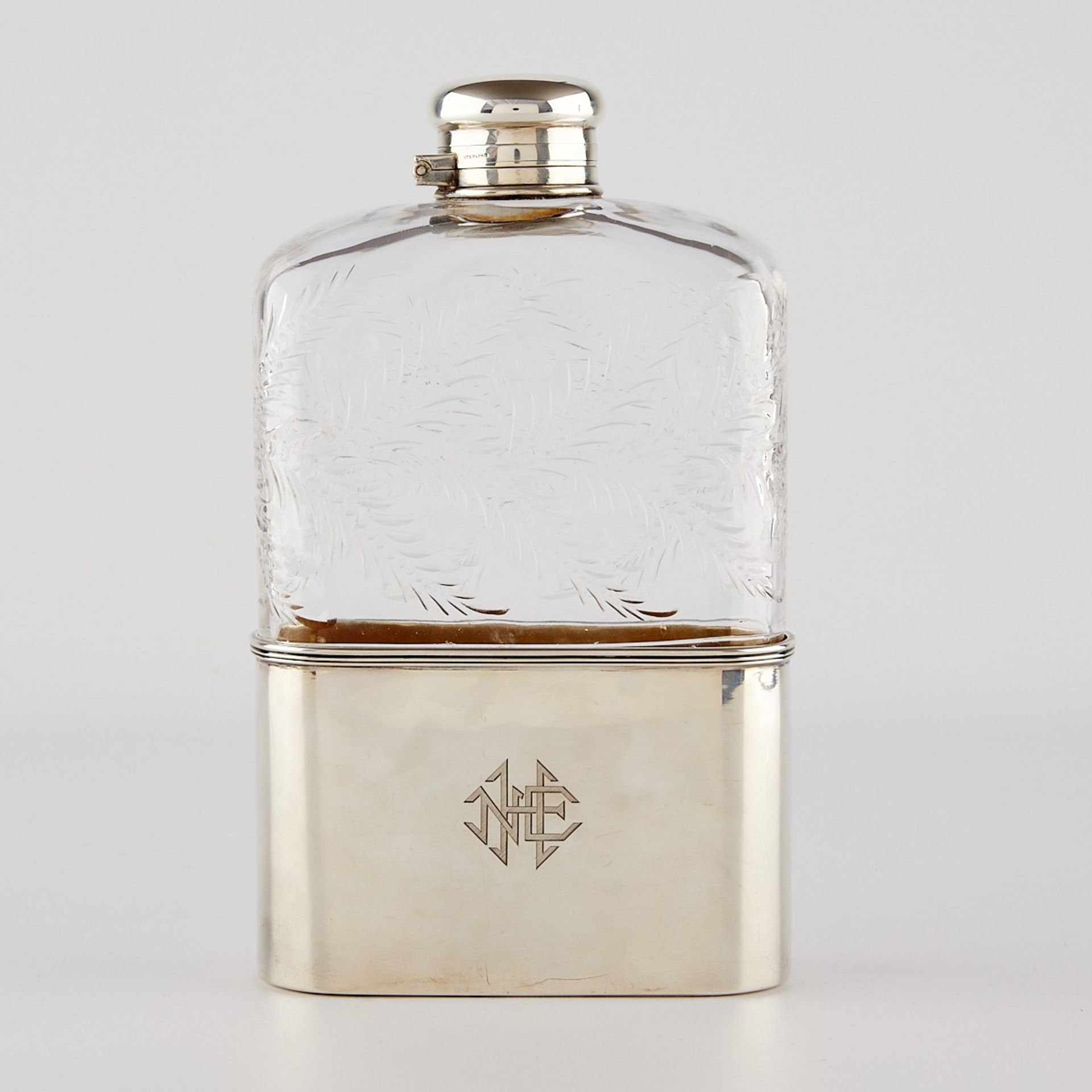 Large Tiffany & Co. Sterling & Glass Flask - Bild 3 aus 20