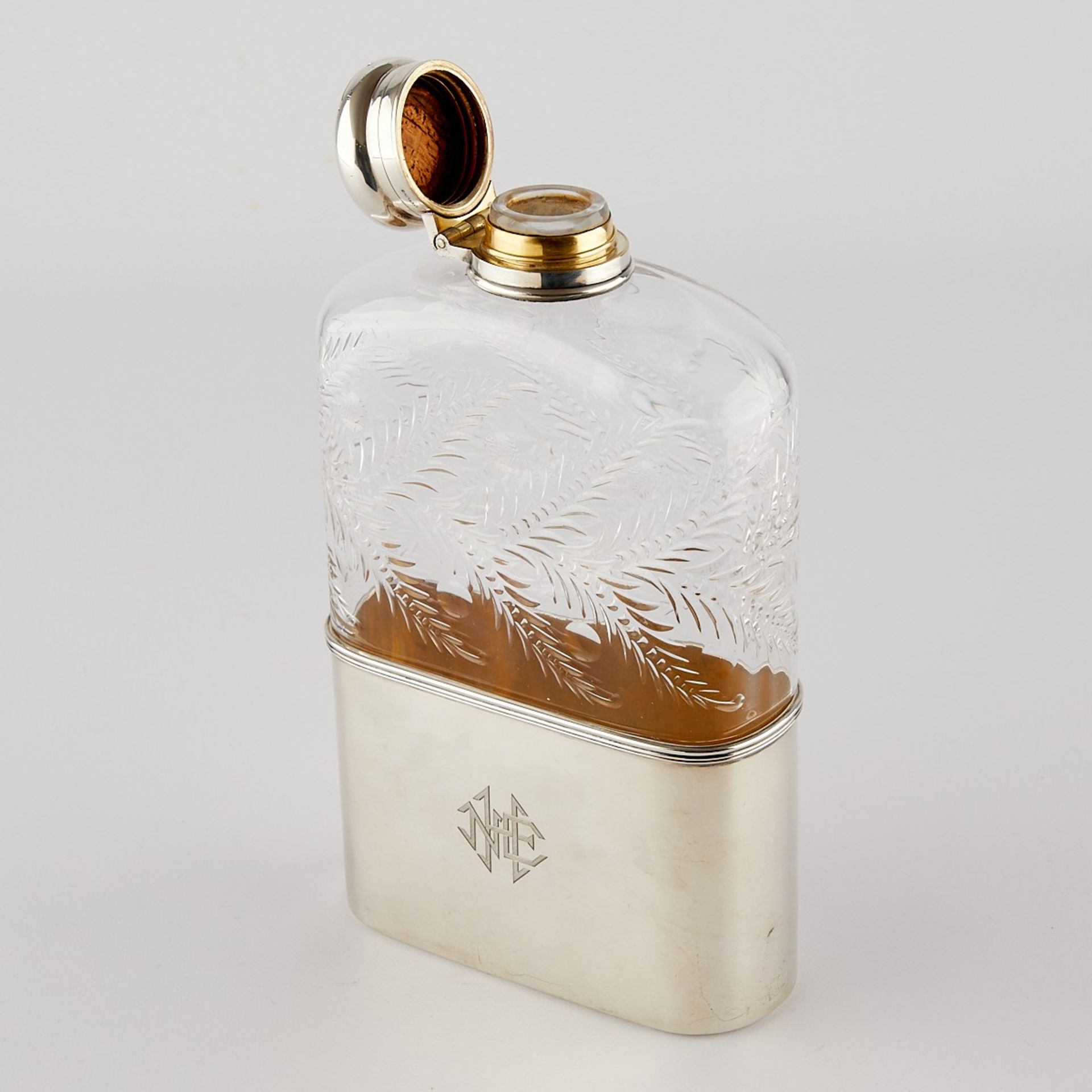 Large Tiffany & Co. Sterling & Glass Flask - Bild 8 aus 20