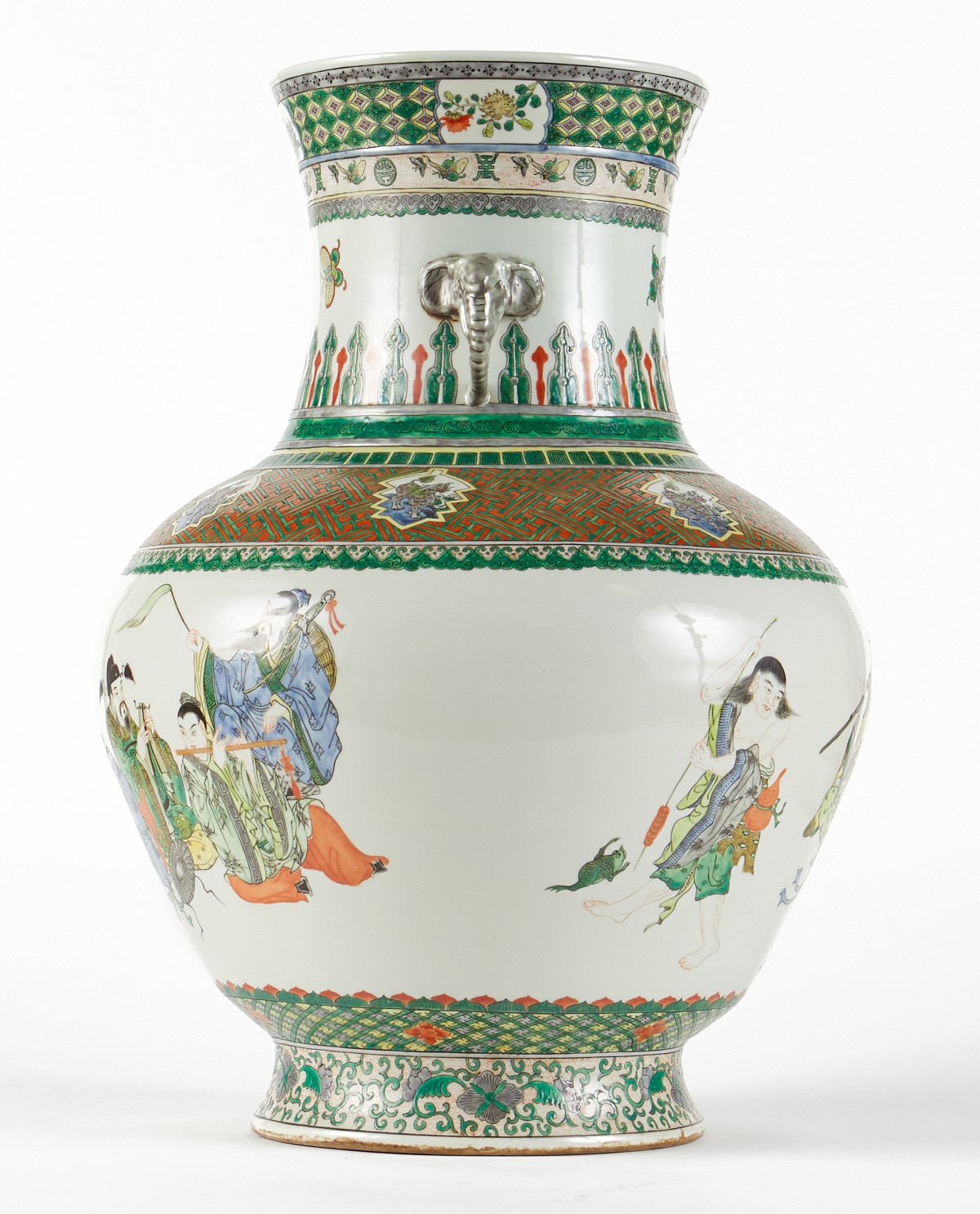 Palace Sized 26" Chinese Famille Verte Vase - Image 5 of 10
