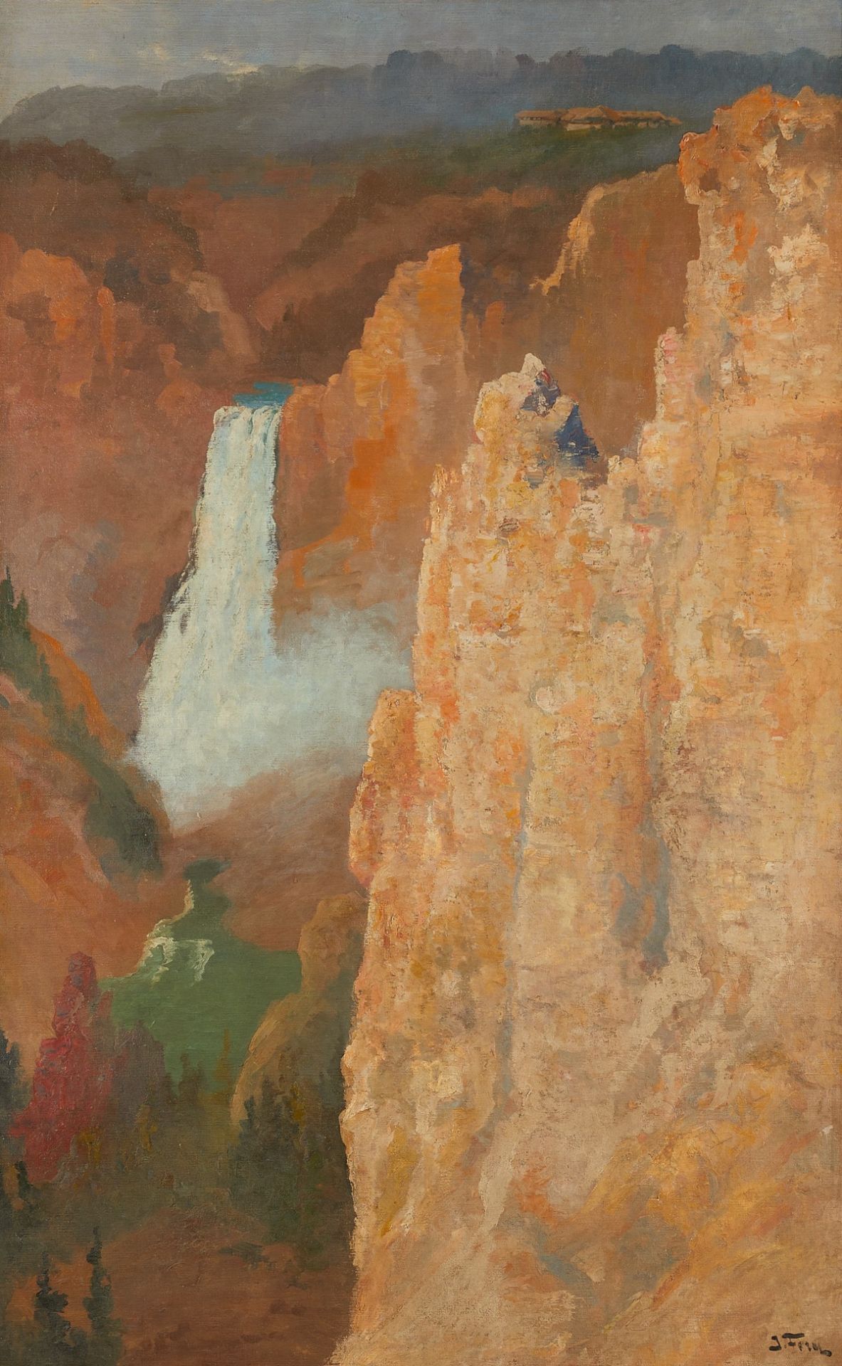 Lrg John Fery "Lower Falls, Yellowstone" Painting - Bild 2 aus 9