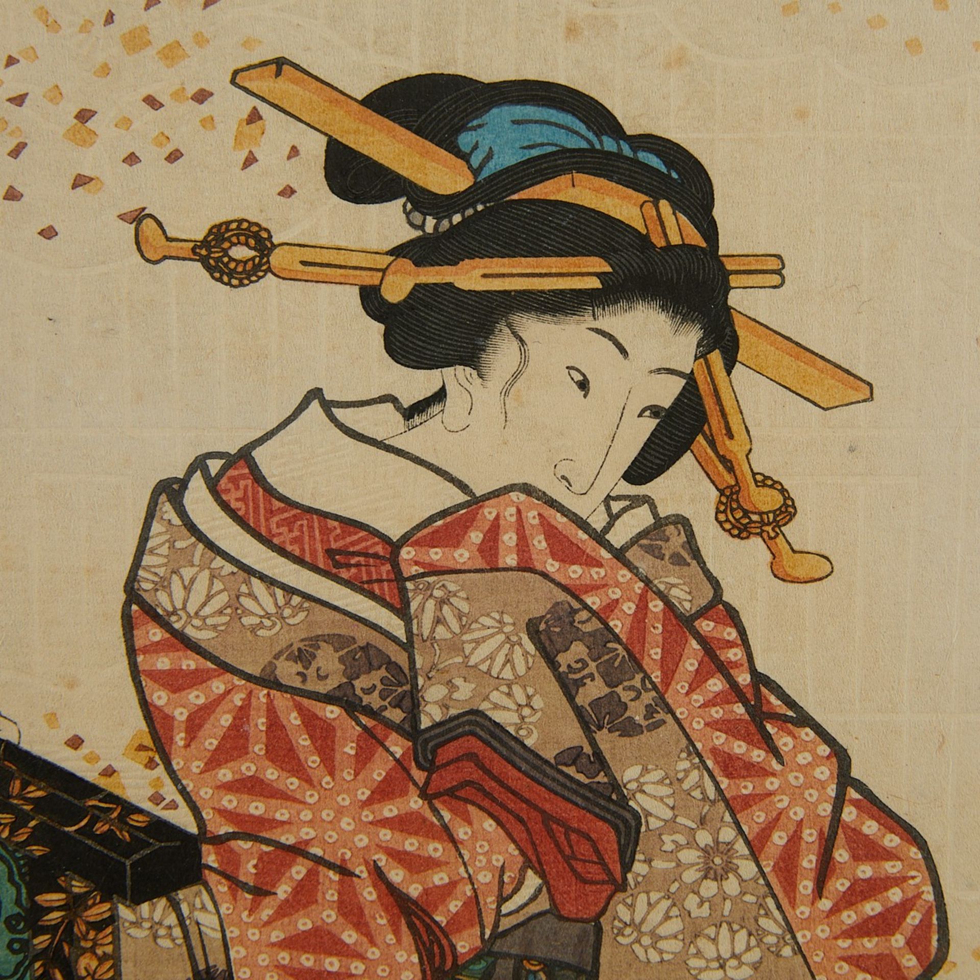 Utagawa Kunisada "Rustic Genji" Woodblock Diptych - Bild 5 aus 13