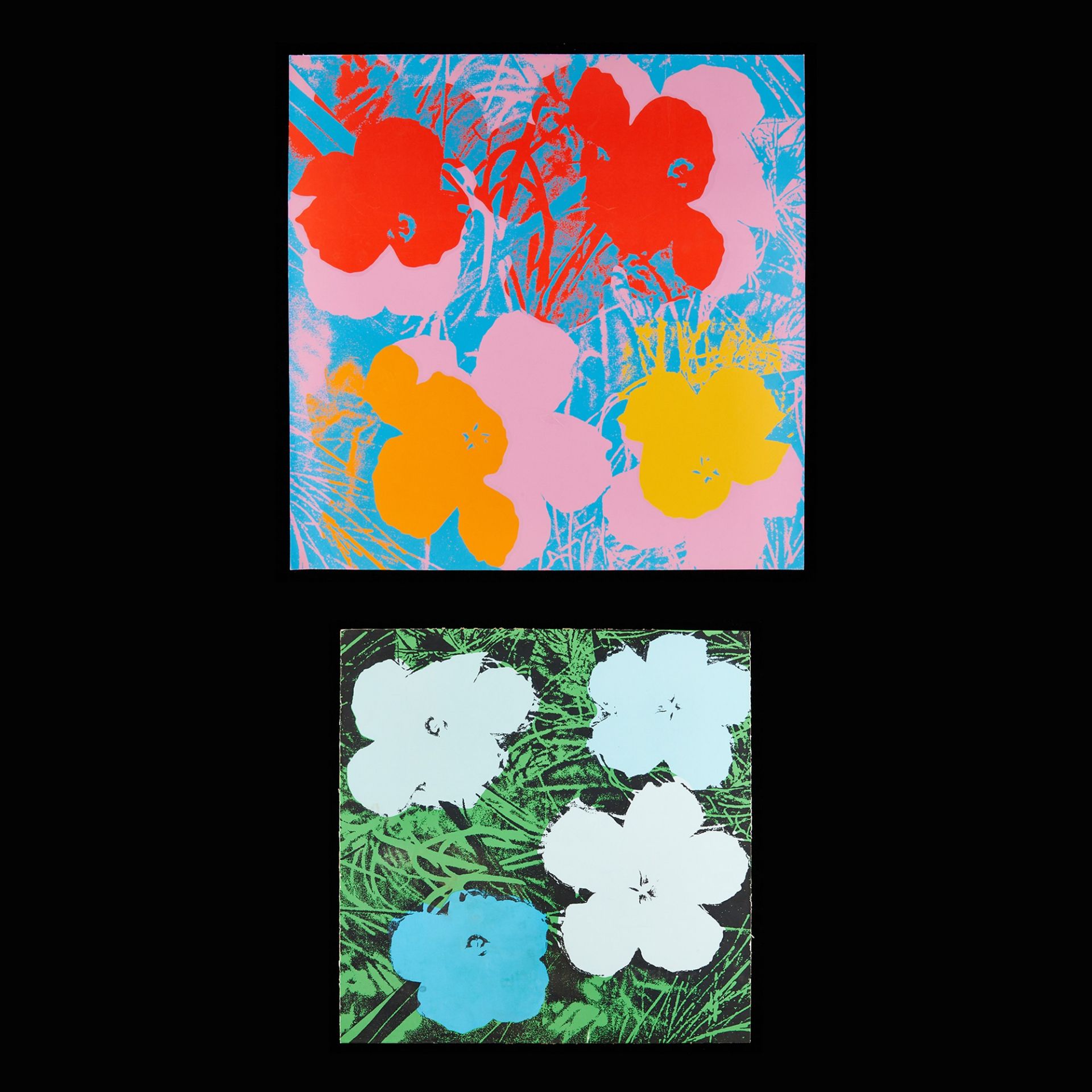2 After Andy Warhol "Flower" Silkscreens