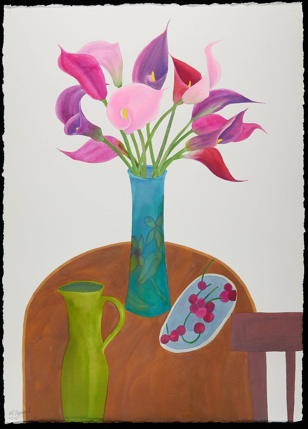 Ed Baynard "12 Calla Lilies" Watercolor 2006 - Image 3 of 10