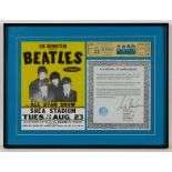 1966 Beatles Ticket w/ Sid Bernstein Signature