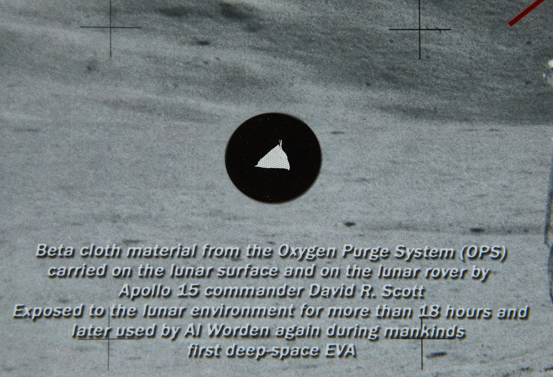 NASA Apollo 15 Beta Cloth OPS Fragment w/ Photo - Image 5 of 5