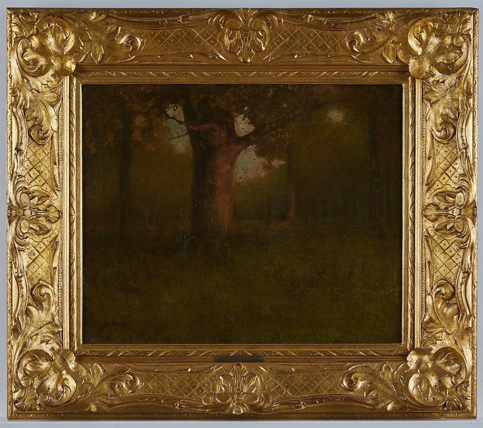 George Inness "Sun's Last Gleam" Tonalist Painting