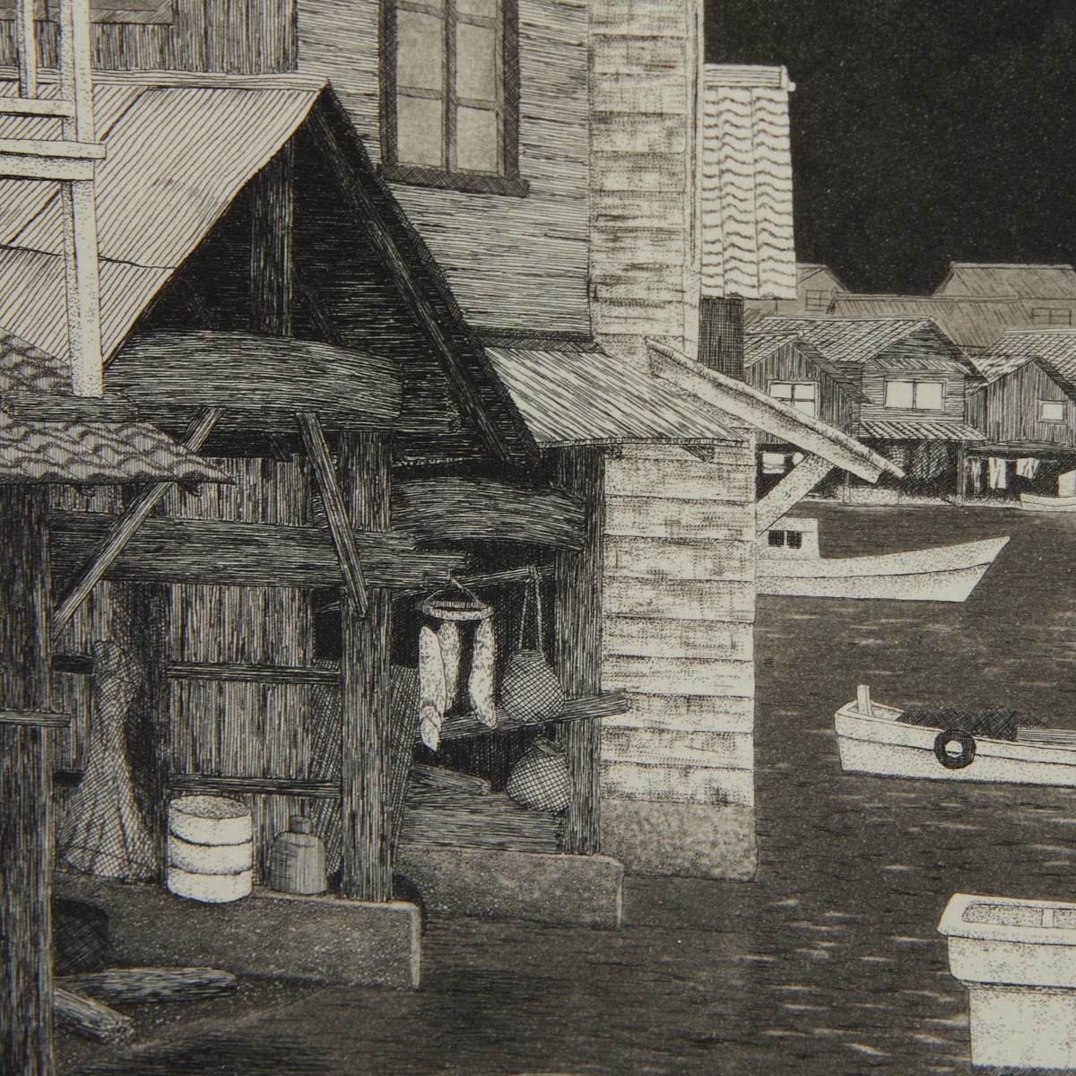 Ryohei Tanaka Harbor Scene Etching - Image 5 of 6