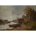Jacques Lievin River Landscape Painting