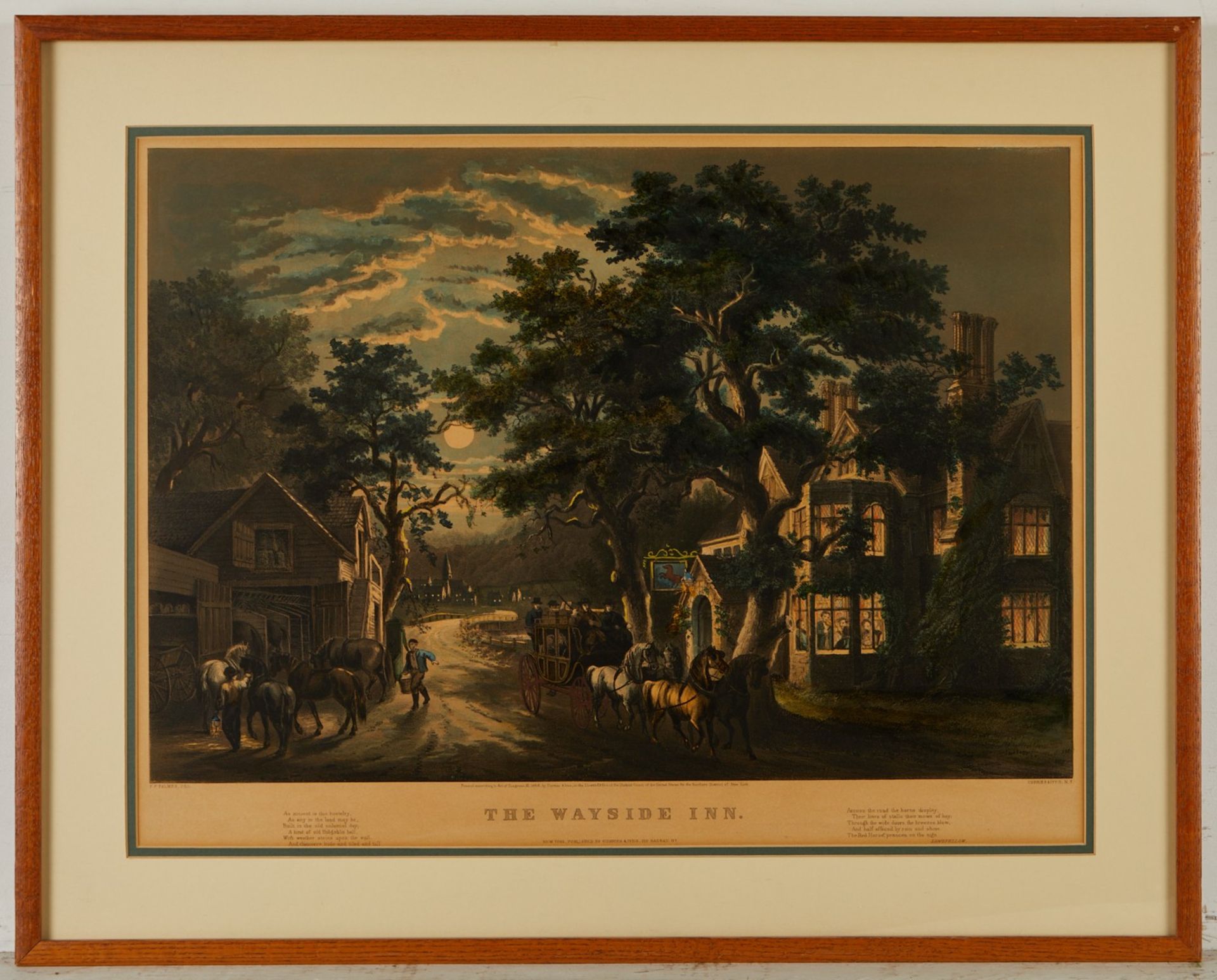 Currier & Ives "The Wayside Inn" Longfellow Print - Bild 3 aus 9