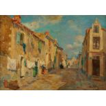 Edmond Petitjean "Rue de Village" Painting