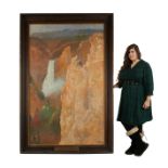 Lrg John Fery "Lower Falls, Yellowstone" Painting