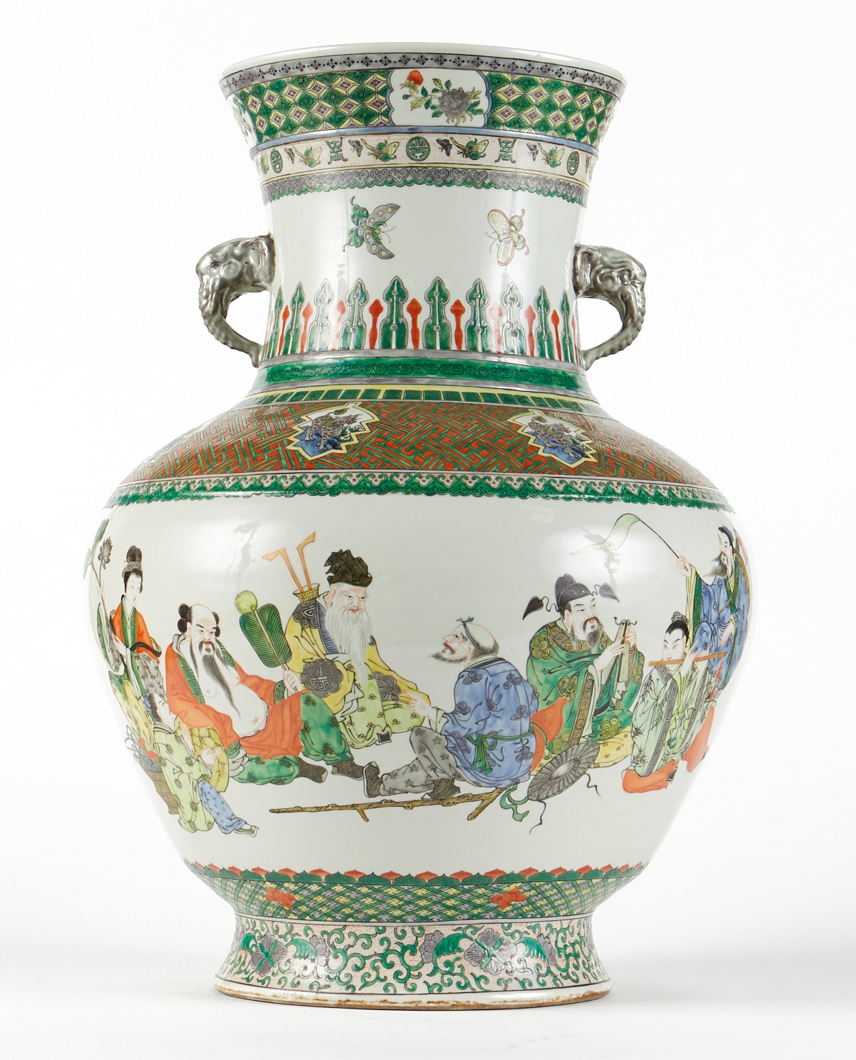 Palace Sized 26" Chinese Famille Verte Vase - Image 4 of 10