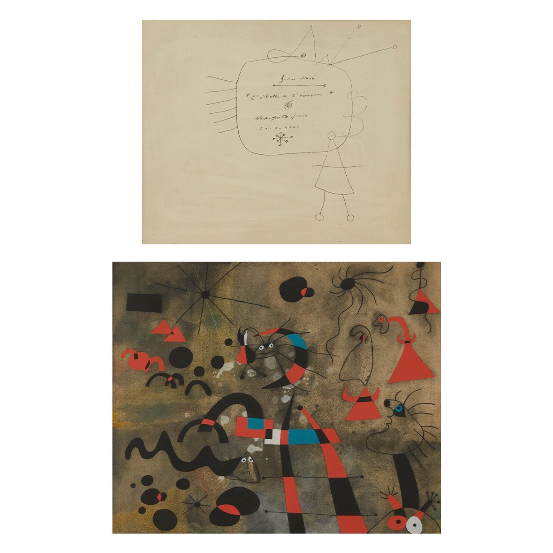 Joan Miro "L'echelle de l'evasion" Lithograph 1940