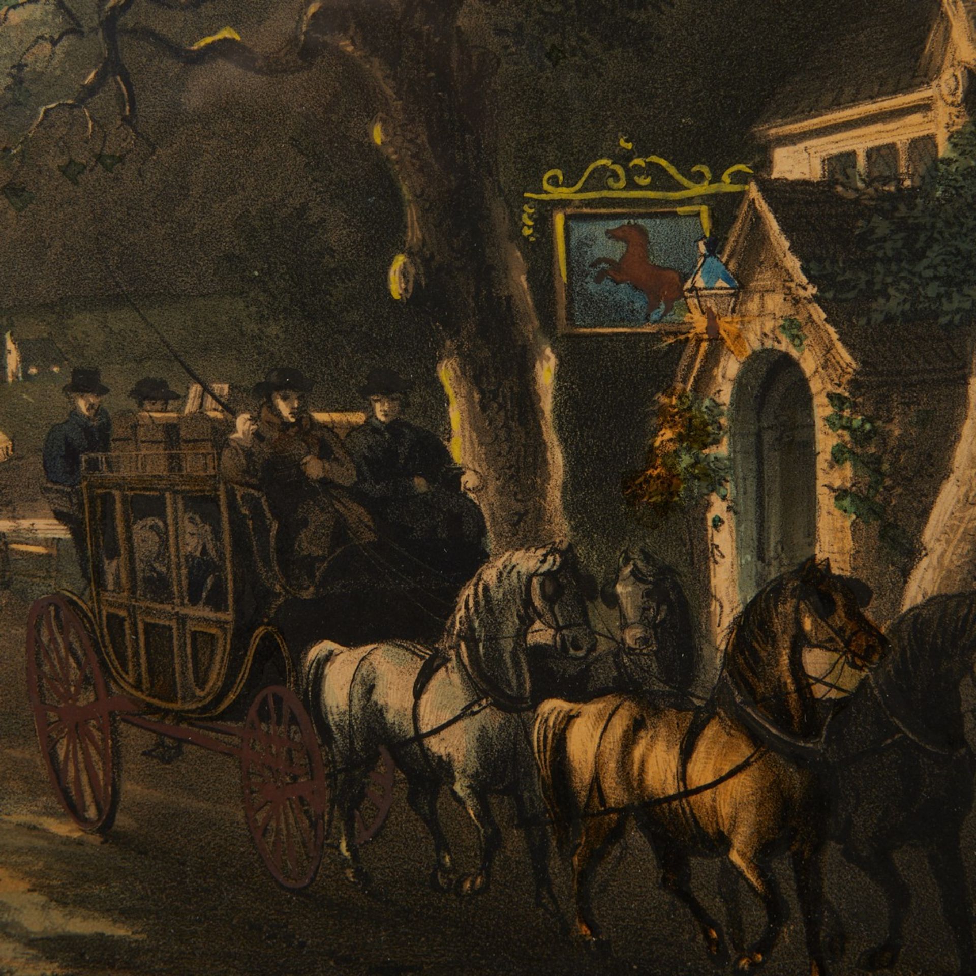 Currier & Ives "The Wayside Inn" Longfellow Print - Bild 2 aus 9