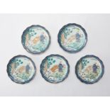 Set 5 Japanese Arita Kutani Ware Porcelain Dishes