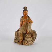 Large Important Soapstone Guanyin Ex. Prince Duan