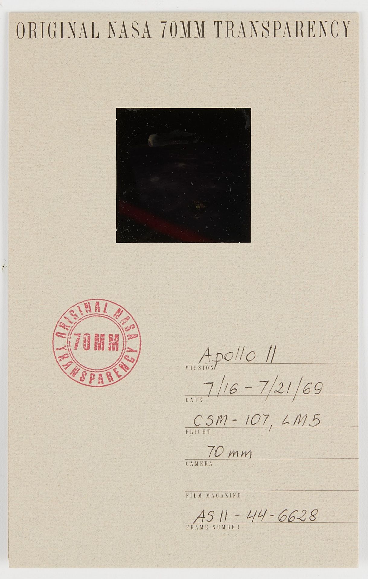 70mm Original NASA Transparency LM Returning to CM - Bild 2 aus 3