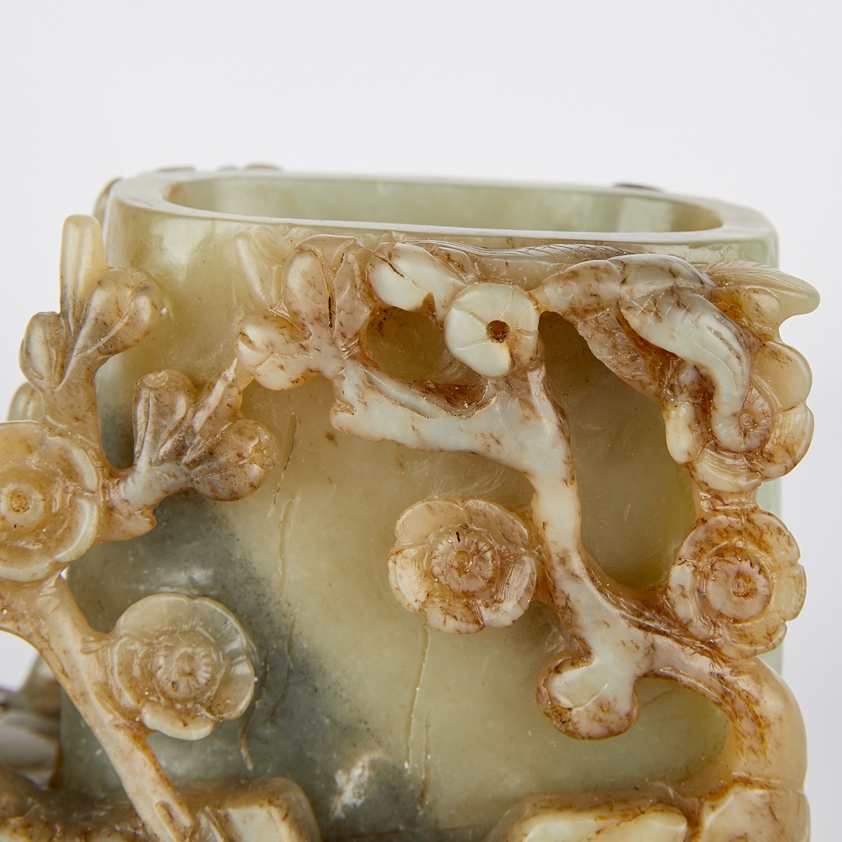 Chinese Jade Flower Pot w/ Prunus & Magpie - Image 10 of 10