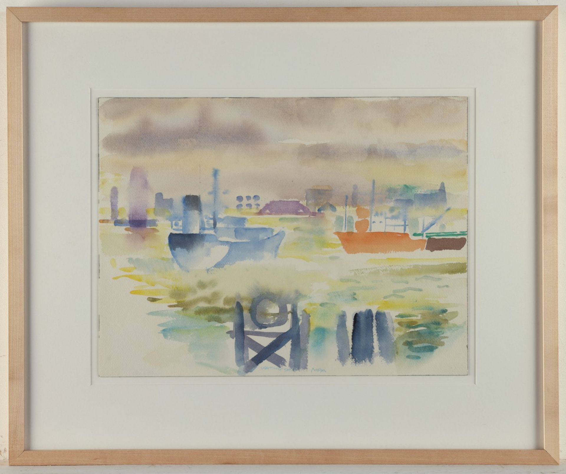 Madison Fred Mitchell "Waiting Ship" Watercolor - Bild 2 aus 6