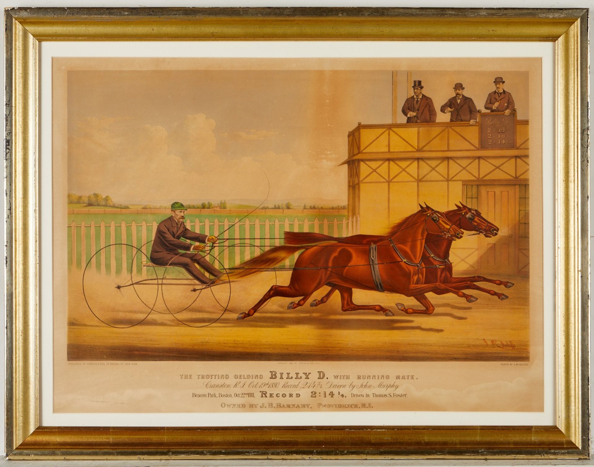 Currier & Ives "Trotting Gelding Billy D" Print - Bild 3 aus 8