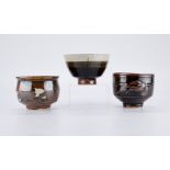 3 Warren MacKenzie Glossy Brown Bowls - Marked