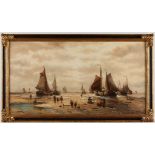 Auguste Musin Dutch Marine Oil Painting 1876