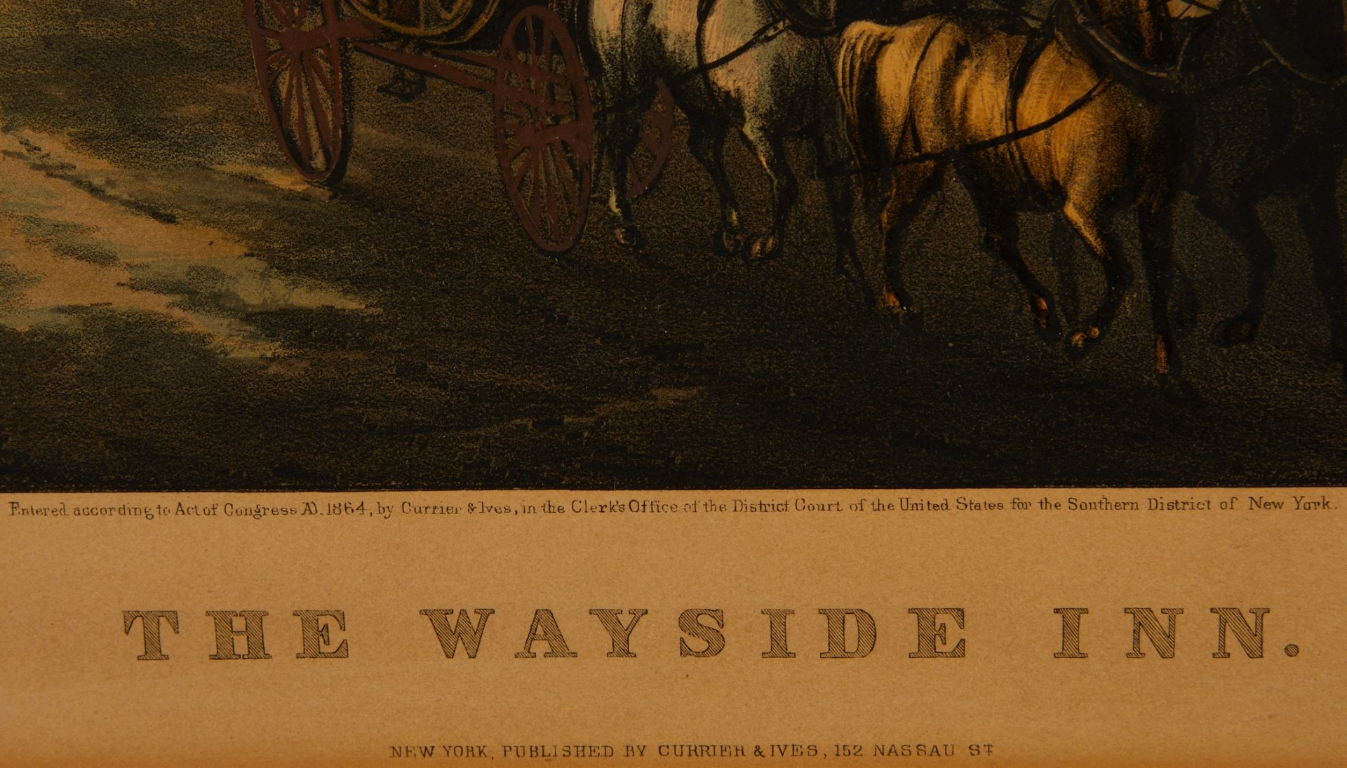 Currier & Ives "The Wayside Inn" Longfellow Print - Bild 6 aus 9