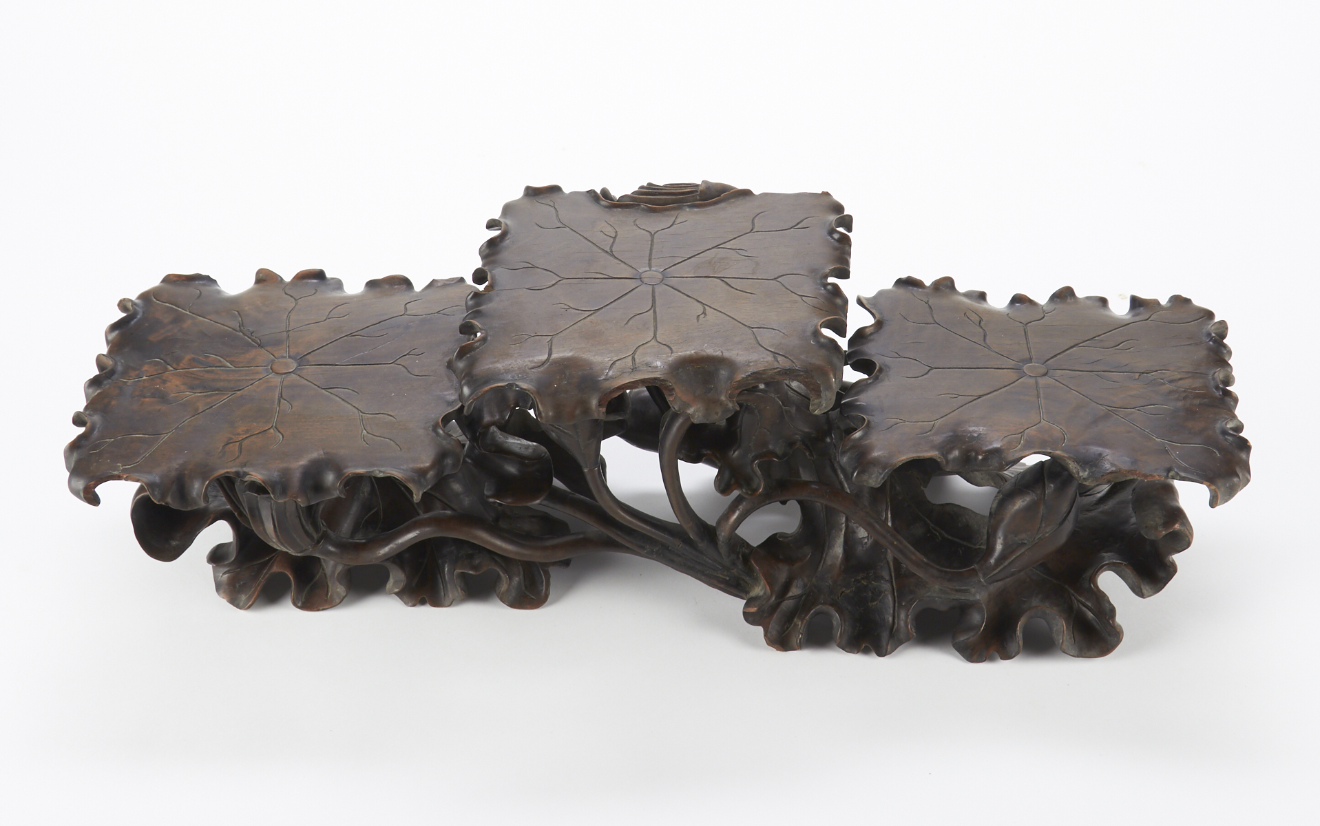 19th c. Chinese Rosewood 3-Platform Stand - Image 2 of 6