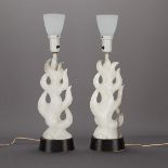 Pair Maurizio Tempestini MCM Alabaster Lamps