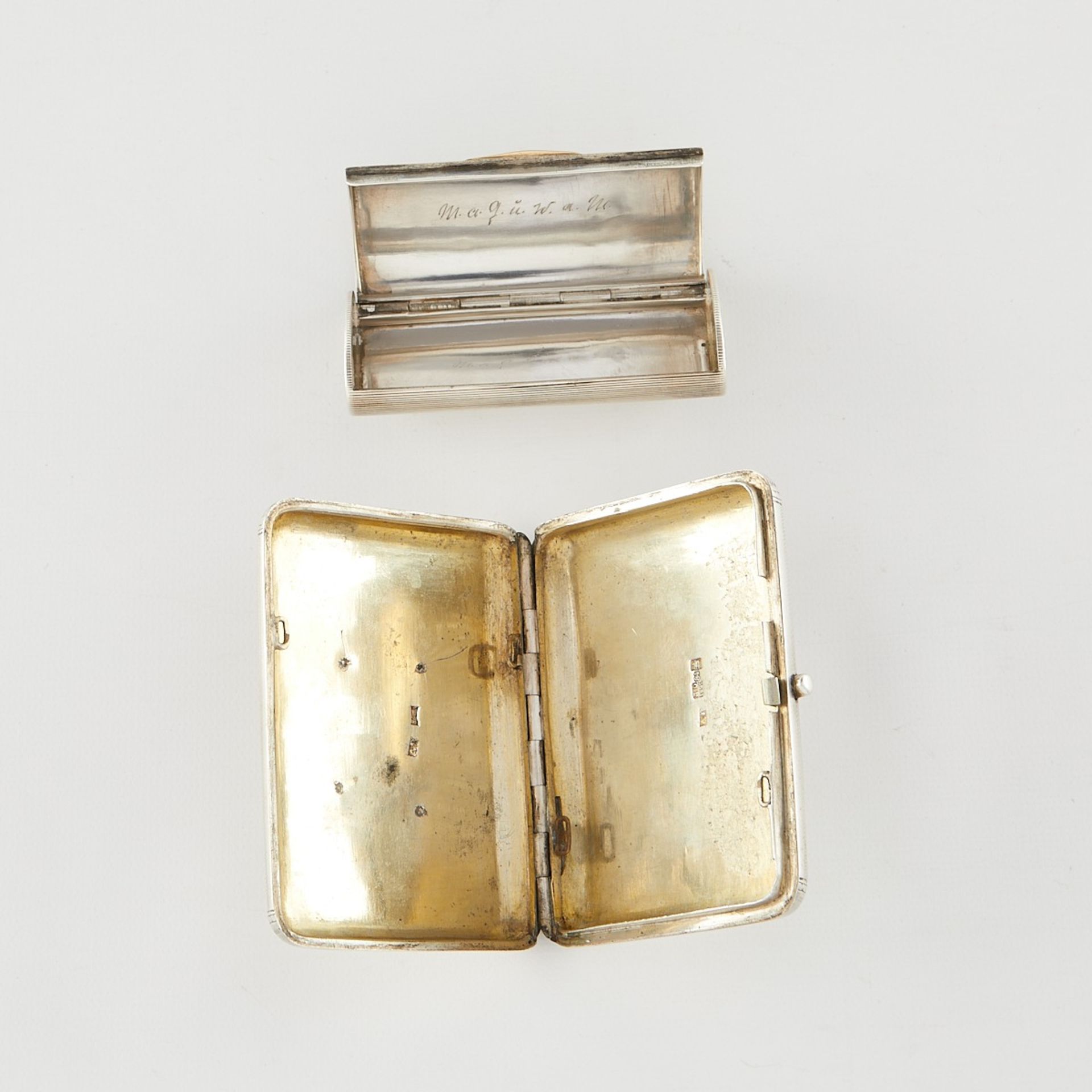 Pair of Silver & Sterling Cigarette Cases - Bild 3 aus 9