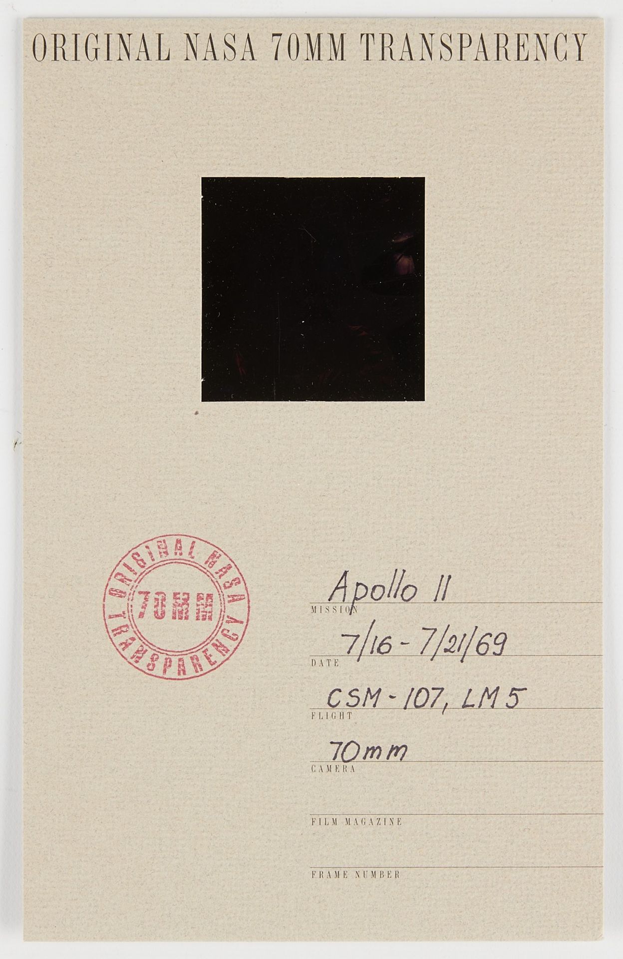 70mm Orig. NASA Transparency Aldrin Exiting LM A11 - Bild 2 aus 3