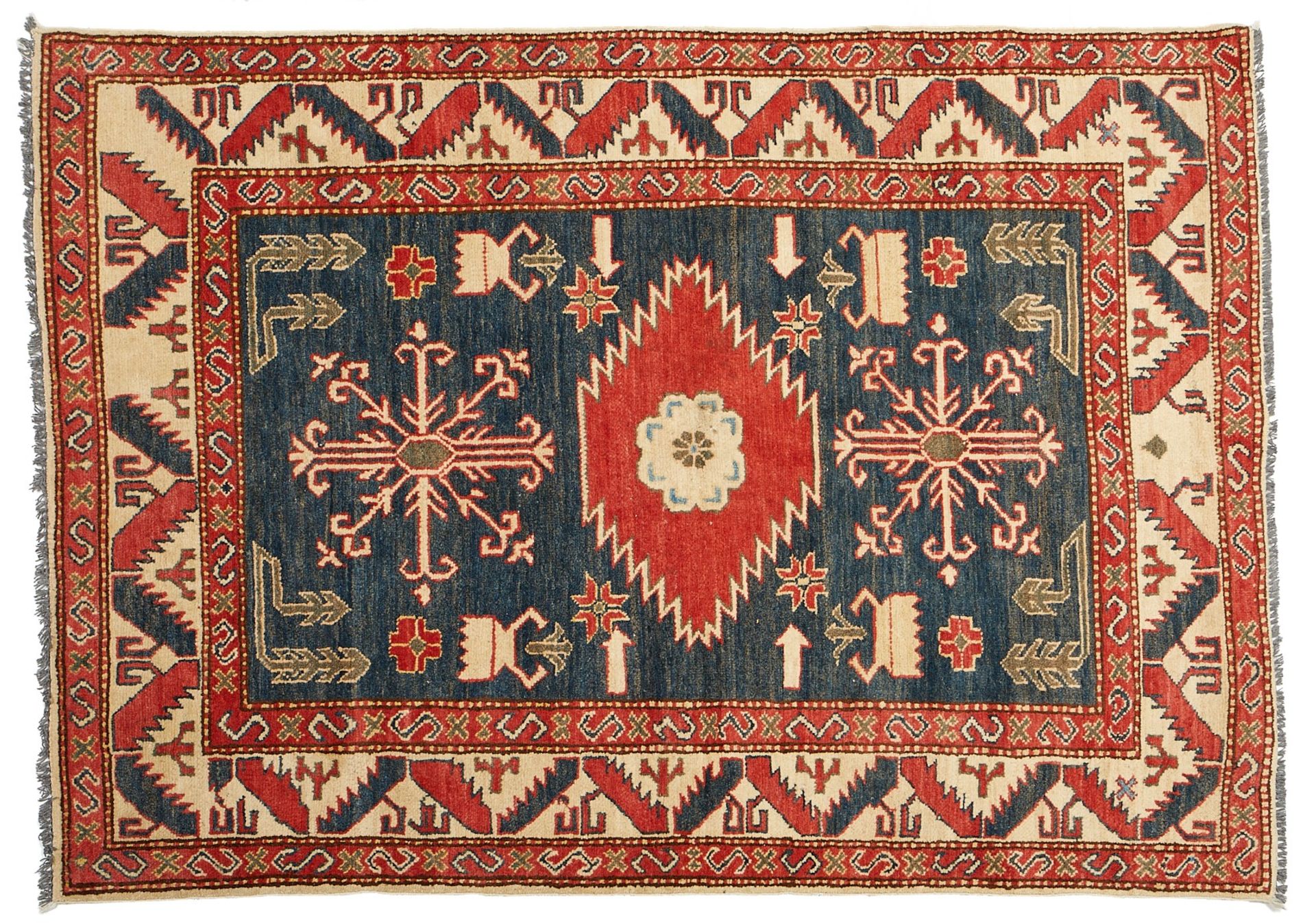 20th c. Kazak Wool Rug 6' x 4'