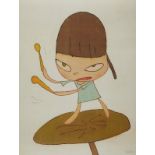 Yoshitomo Nara Marching on a Butterbur Leaf Print