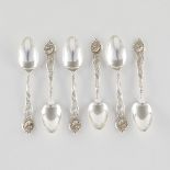 Set of 6 Sterling Silver Shiebler Fiorito Spoons