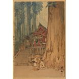 Hiroshi Yoshida "Misty Day in Nikko" Woodblock