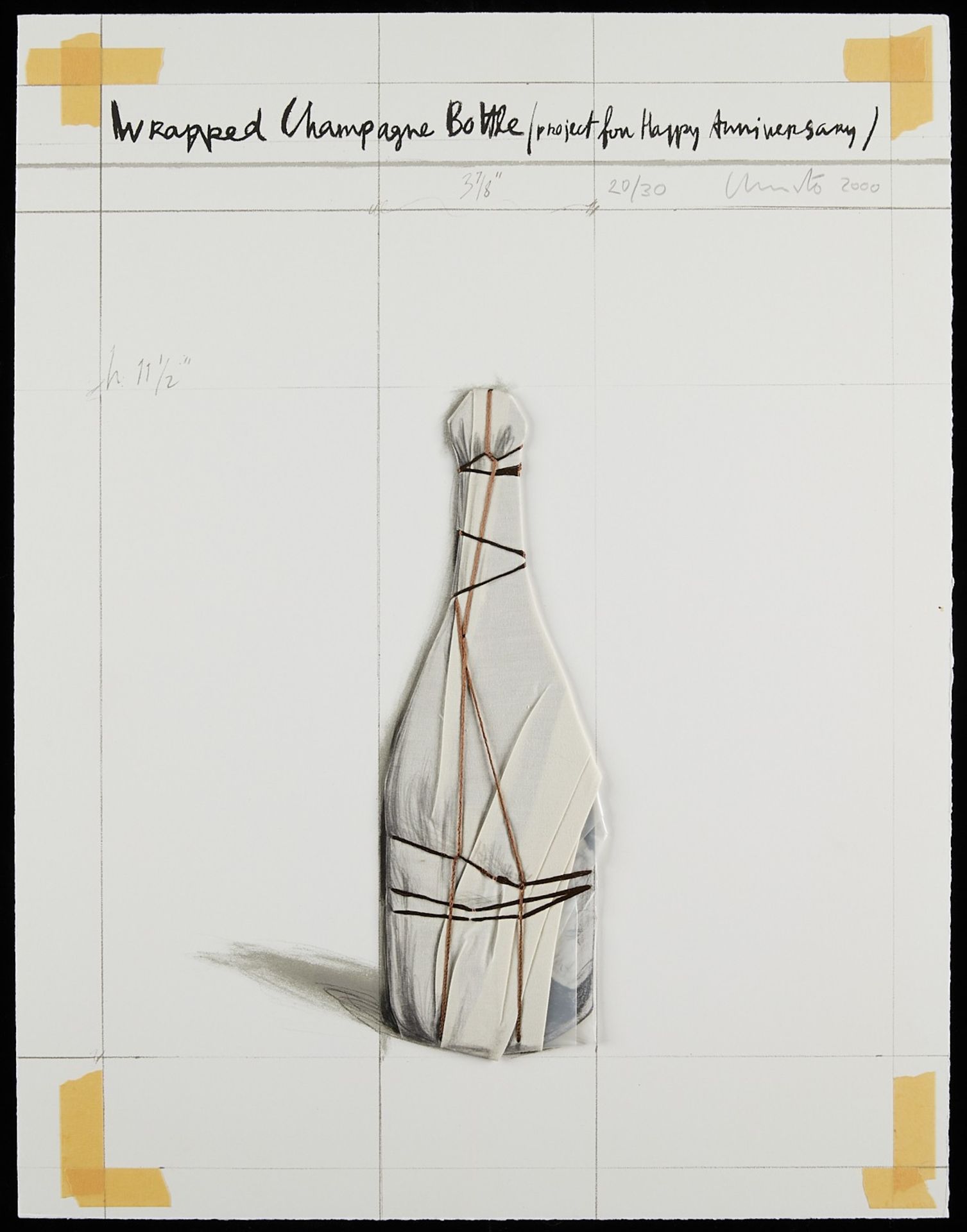 Christo "Wrapped Champagne Bottle" Collage 2000 - Bild 3 aus 10