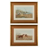 Group of 2 Leon Danchin Hunting Dog Etchings