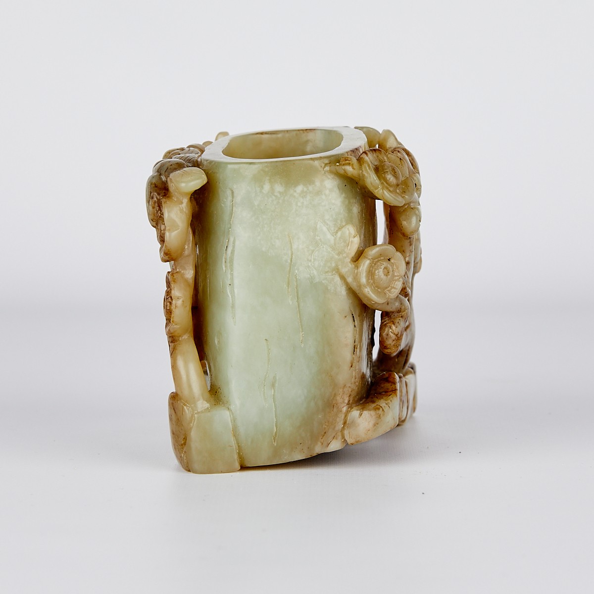 Chinese Jade Flower Pot w/ Prunus & Magpie - Image 4 of 10