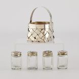 Cartier Sterling Silver Basket w/ 4 Shakers